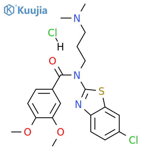 N-(6-chloro-1,3-benzothiazol-2-yl)-N-[3-(dimethylamino)propyl]-3,4-dimethoxybenzamide hydrochloride structure