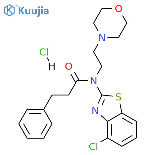 N-(4-chloro-1,3-benzothiazol-2-yl)-N-[2-(morpholin-4-yl)ethyl]-3-phenylpropanamide hydrochloride structure