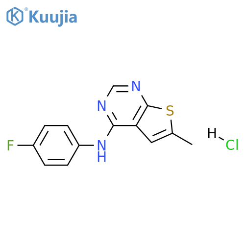 N-(4-fluorophenyl)-6-methylthieno[2,3-d]pyrimidin-4-amine:hydrochloride structure