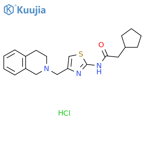 2-cyclopentyl-N-{4-(1,2,3,4-tetrahydroisoquinolin-2-yl)methyl-1,3-thiazol-2-yl}acetamide hydrochloride structure