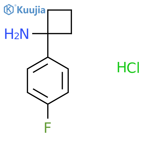 1-(4-fluorophenyl)cyclobutanamine;hydrochloride structure
