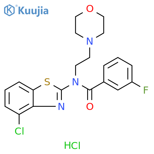 N-(4-chloro-1,3-benzothiazol-2-yl)-3-fluoro-N-[2-(morpholin-4-yl)ethyl]benzamide hydrochloride structure
