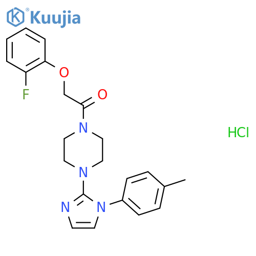 2-(2-fluorophenoxy)-1-{4-1-(4-methylphenyl)-1H-imidazol-2-ylpiperazin-1-yl}ethan-1-one hydrochloride structure