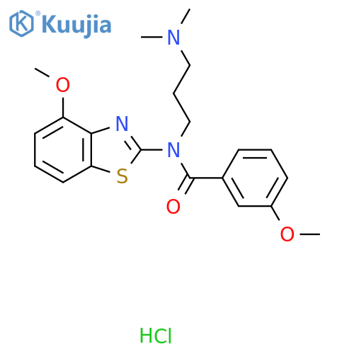 N-[3-(dimethylamino)propyl]-3-methoxy-N-(4-methoxy-1,3-benzothiazol-2-yl)benzamide hydrochloride structure