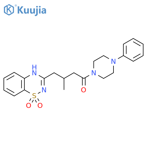 3-[2-methyl-4-oxo-4-(4-phenylpiperazin-1-yl)butyl]-2H-1lambda6,2,4-benzothiadiazine-1,1-dione structure