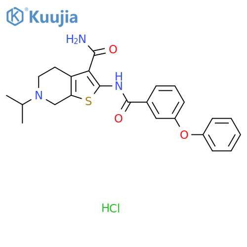 2-(3-phenoxybenzamido)-6-(propan-2-yl)-4H,5H,6H,7H-thieno[2,3-c]pyridine-3-carboxamide hydrochloride structure