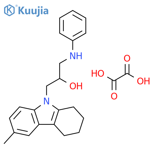 1-(6-methyl-2,3,4,9-tetrahydro-1H-carbazol-9-yl)-3-(phenylamino)propan-2-ol; oxalic acid structure