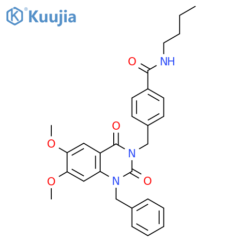4-[(1-benzyl-6,7-dimethoxy-2,4-dioxo-1,2,3,4-tetrahydroquinazolin-3-yl)methyl]-N-butylbenzamide structure