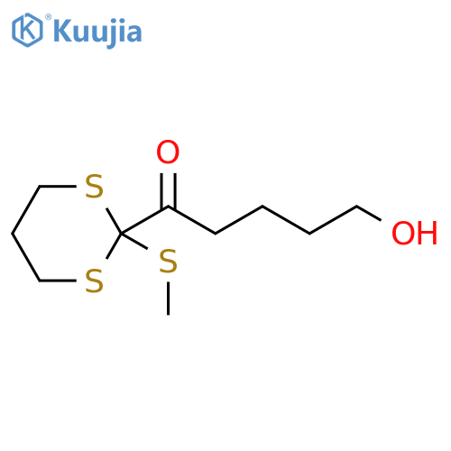 1-Pentanone, 5-hydroxy-1-[2-(methylthio)-1,3-dithian-2-yl]- structure