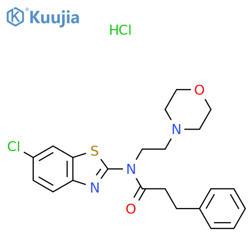 N-(6-chloro-1,3-benzothiazol-2-yl)-N-[2-(morpholin-4-yl)ethyl]-3-phenylpropanamide hydrochloride structure