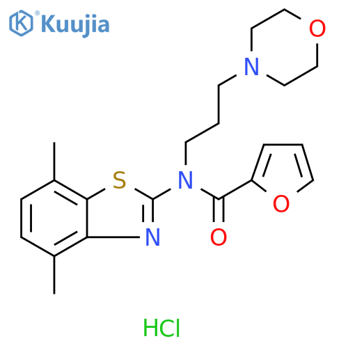 N-(4,7-dimethyl-1,3-benzothiazol-2-yl)-N-[3-(morpholin-4-yl)propyl]furan-2-carboxamide hydrochloride structure