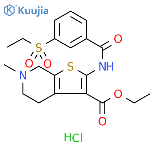 ethyl 2-[3-(ethanesulfonyl)benzamido]-6-methyl-4H,5H,6H,7H-thieno[2,3-c]pyridine-3-carboxylate hydrochloride structure