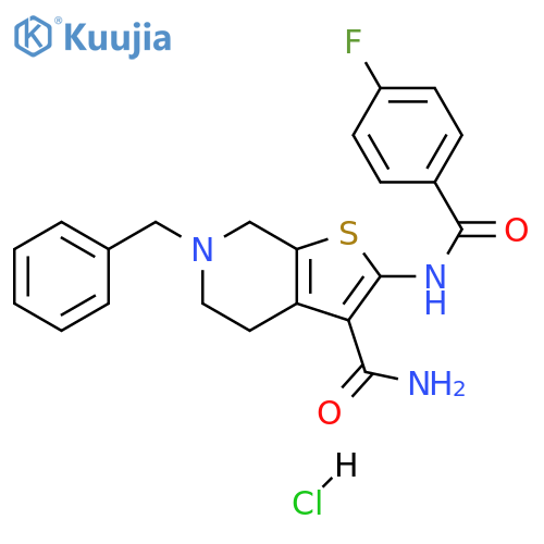 6-benzyl-2-(4-fluorobenzamido)-4H,5H,6H,7H-thieno2,3-cpyridine-3-carboxamide hydrochloride structure