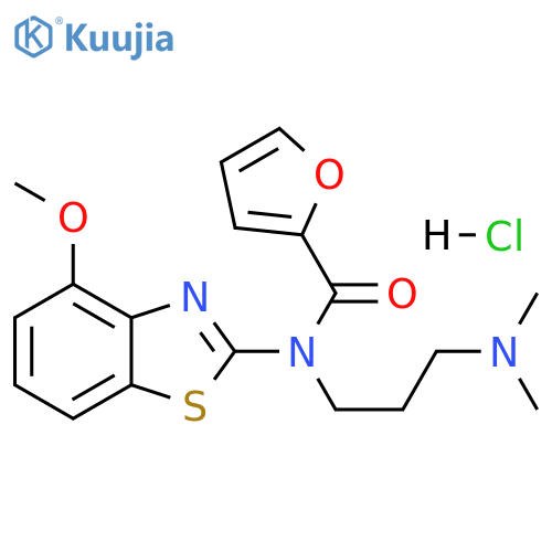 N-[3-(dimethylamino)propyl]-N-(4-methoxy-1,3-benzothiazol-2-yl)furan-2-carboxamide hydrochloride structure