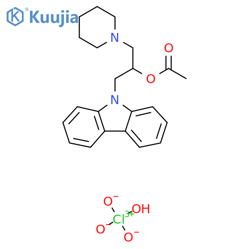 1-(9H-carbazol-9-yl)-3-(piperidin-1-yl)propan-2-yl acetate; perchloric acid structure