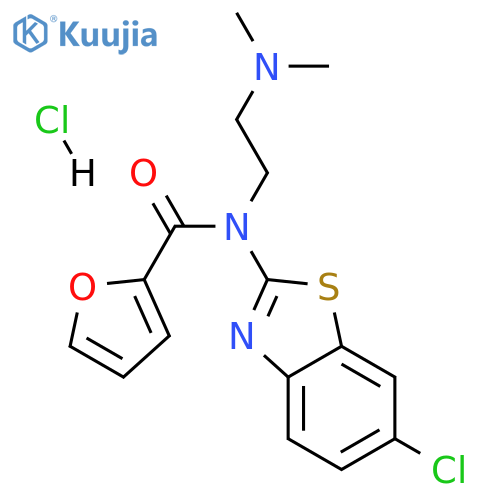 N-(6-chloro-1,3-benzothiazol-2-yl)-N-[2-(dimethylamino)ethyl]furan-2-carboxamide hydrochloride structure
