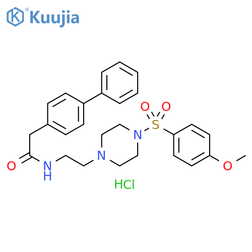 2-{1,1'-biphenyl-4-yl}-N-{2-4-(4-methoxybenzenesulfonyl)piperazin-1-ylethyl}acetamide hydrochloride structure