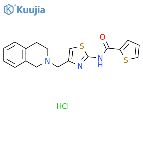 N-{4-(1,2,3,4-tetrahydroisoquinolin-2-yl)methyl-1,3-thiazol-2-yl}thiophene-2-carboxamide hydrochloride structure