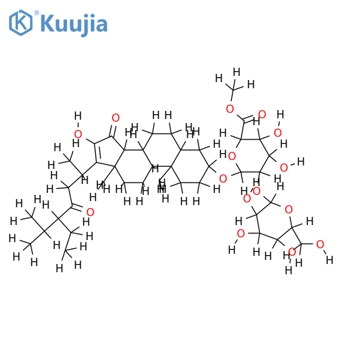 3beta-[beta-glucopyranosyl-(1->2)-beta-glucopyranosyloxyuronic acid]-16-hydroxy-5alpha,14beta-poriferast-16-ene-15,23-dione methyl ester structure