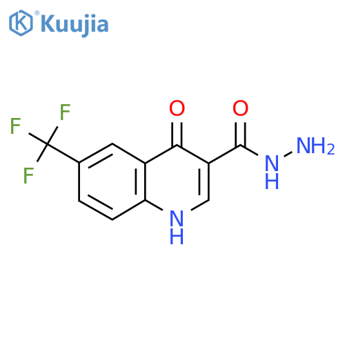 4-Hydroxy-6-(trifluoromethyl)quinoline-3-carbohydrazide structure