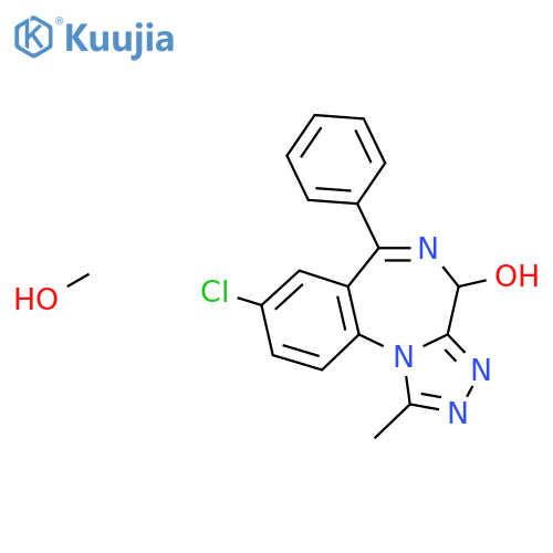 4H-[1,2,4]Triazolo[4,3-a][1,4]benzodiazepin-4-ol, 8-chloro-1-methyl-6-phenyl-, compd. with methanol (1:1) structure