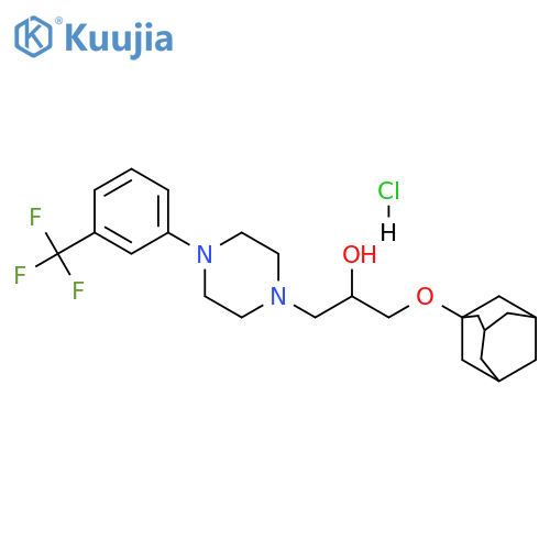 1-(1-adamantyloxy)-3-[4-[3-(trifluoromethyl)phenyl]piperazin-1-yl]propan-2-ol:hydrochloride structure