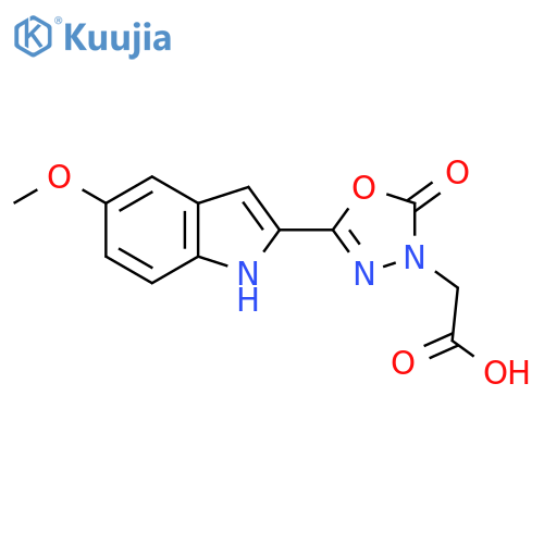 [5-(5-Methoxy-1H-indol-2-yl)-2-oxo-1,3,4-oxadiazol-3(2H)-yl]acetic acid structure