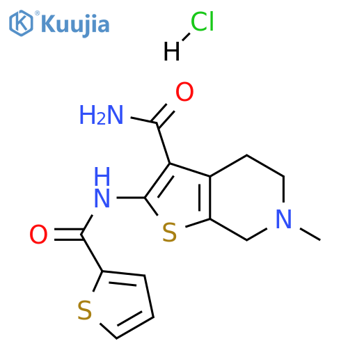 6-methyl-2-(thiophene-2-amido)-4H,5H,6H,7H-thieno2,3-cpyridine-3-carboxamide hydrochloride structure