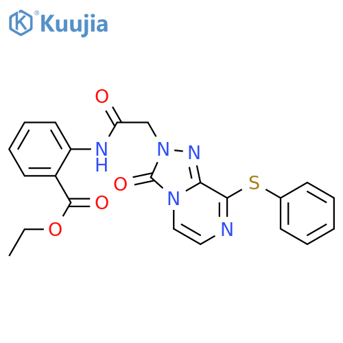 ethyl 2-{2-[3-oxo-8-(phenylsulfanyl)-2H,3H-[1,2,4]triazolo[4,3-a]pyrazin-2-yl]acetamido}benzoate structure