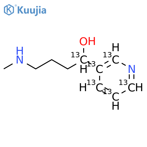 4-(Methylamino)-1-(3-pyridyl)-1-butanol-1,2’,3’,4’,5’,6’-13C6 structure