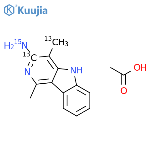 3-Amino-1,4-dimethyl-5H-pyrido4,3-bindole-13C2,15N Acetate structure