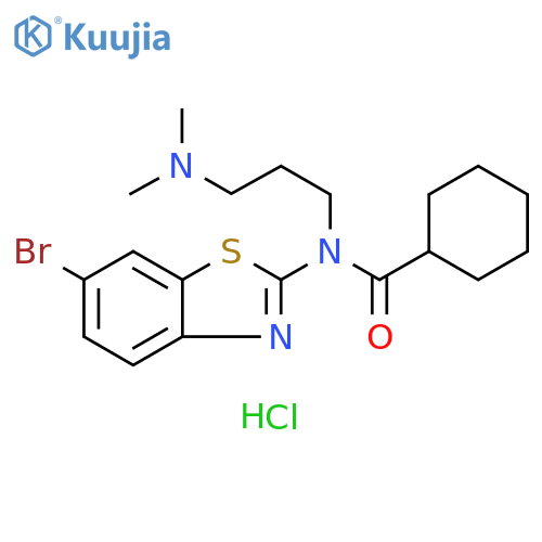 N-(6-bromo-1,3-benzothiazol-2-yl)-N-[3-(dimethylamino)propyl]cyclohexanecarboxamide hydrochloride structure