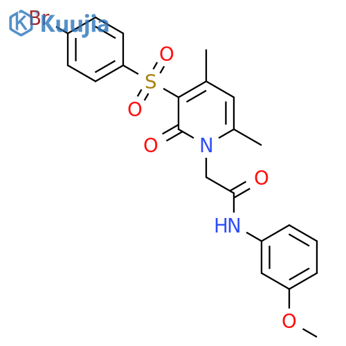 2-3-(4-bromobenzenesulfonyl)-4,6-dimethyl-2-oxo-1,2-dihydropyridin-1-yl-N-(3-methoxyphenyl)acetamide structure