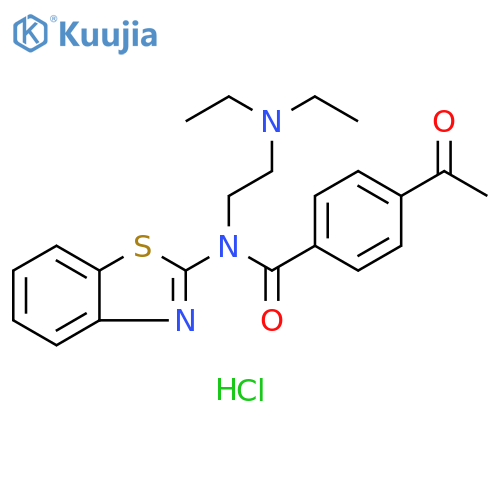 4-acetyl-N-(1,3-benzothiazol-2-yl)-N-[2-(diethylamino)ethyl]benzamide hydrochloride structure
