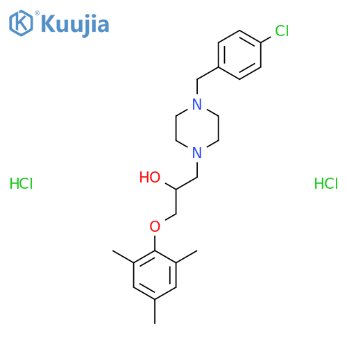 1-{4-(4-chlorophenyl)methylpiperazin-1-yl}-3-(2,4,6-trimethylphenoxy)propan-2-ol dihydrochloride structure