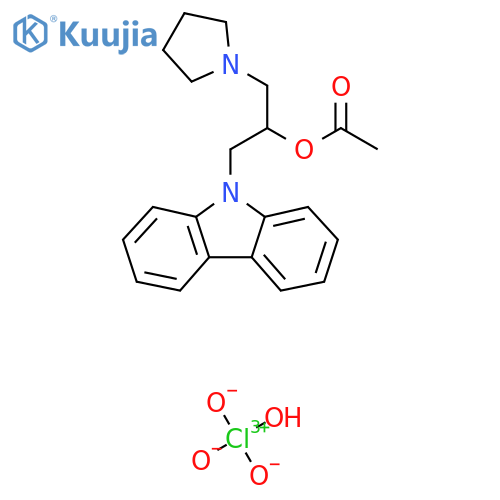 1-(9H-carbazol-9-yl)-3-(pyrrolidin-1-yl)propan-2-yl acetate; perchloric acid structure