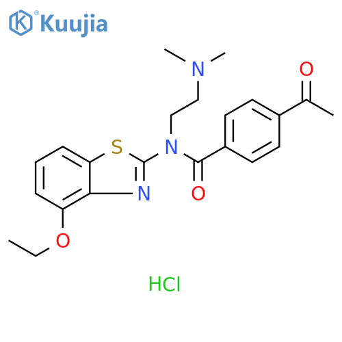 4-acetyl-N-[2-(dimethylamino)ethyl]-N-(4-ethoxy-1,3-benzothiazol-2-yl)benzamide hydrochloride structure