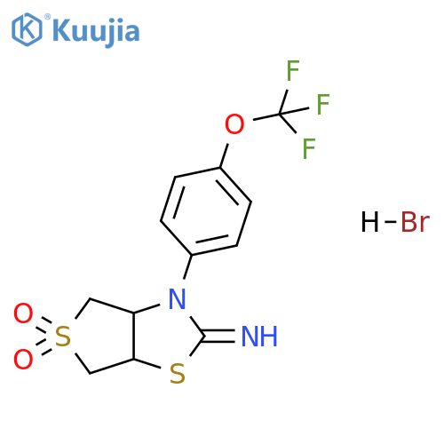 2-imino-3-[4-(trifluoromethoxy)phenyl]-hexahydro-5-thieno[3,4-d][1,3]thiazole-5,5-dione hydrobromide structure
