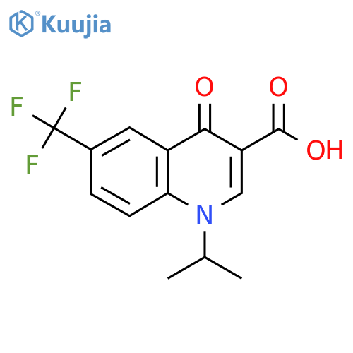1-Isopropyl-4-oxo-6-(trifluoromethyl)-1,4-dihydroquinoline-3-carboxylic acid structure
