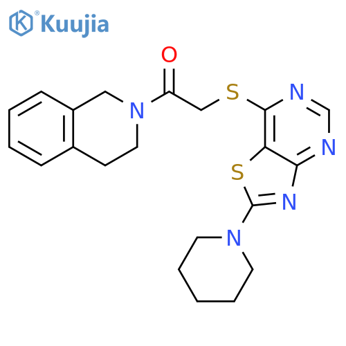 2-{[2-(piperidin-1-yl)-[1,3]thiazolo[4,5-d]pyrimidin-7-yl]sulfanyl}-1-(1,2,3,4-tetrahydroisoquinolin-2-yl)ethan-1-one structure