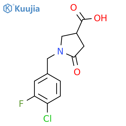 1-(4-Chloro-3-fluorobenzyl)-5-oxopyrrolidine-3-carboxylic acid structure