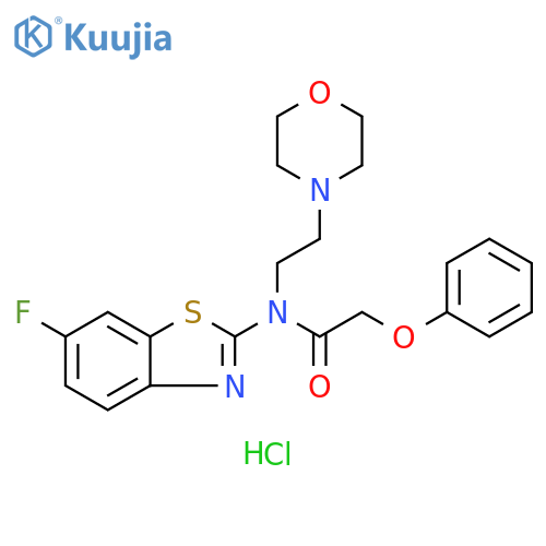 N-(6-fluoro-1,3-benzothiazol-2-yl)-N-[2-(morpholin-4-yl)ethyl]-2-phenoxyacetamide hydrochloride structure