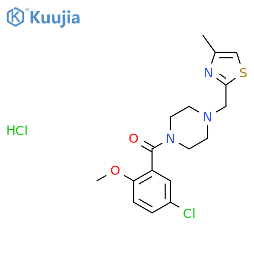 1-(5-chloro-2-methoxybenzoyl)-4-(4-methyl-1,3-thiazol-2-yl)methylpiperazine hydrochloride structure