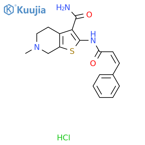 6-methyl-2-(2Z)-3-phenylprop-2-enamido-4H,5H,6H,7H-thieno2,3-cpyridine-3-carboxamide hydrochloride structure