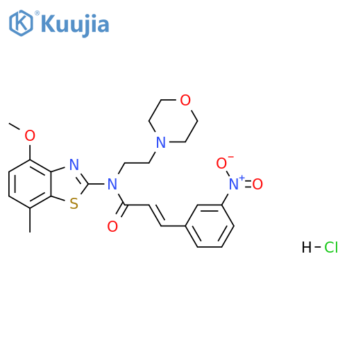 (2E)-N-(4-methoxy-7-methyl-1,3-benzothiazol-2-yl)-N-[2-(morpholin-4-yl)ethyl]-3-(3-nitrophenyl)prop-2-enamide hydrochloride structure