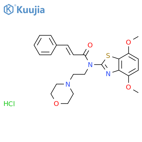 (2E)-N-(4,7-dimethoxy-1,3-benzothiazol-2-yl)-N-[2-(morpholin-4-yl)ethyl]-3-phenylprop-2-enamide hydrochloride structure