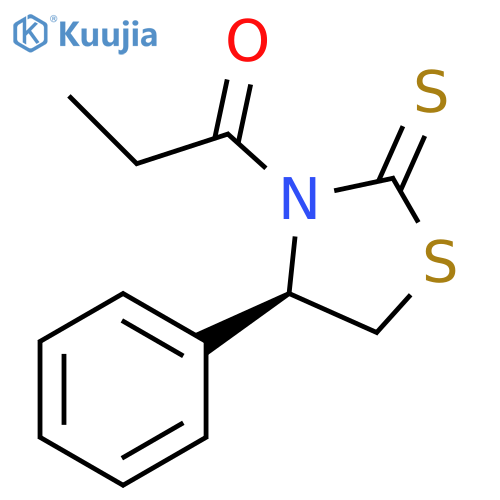 1-[(4S)-4-phenyl-2-thioxo-3-thiazolidinyl]-1-propanone structure