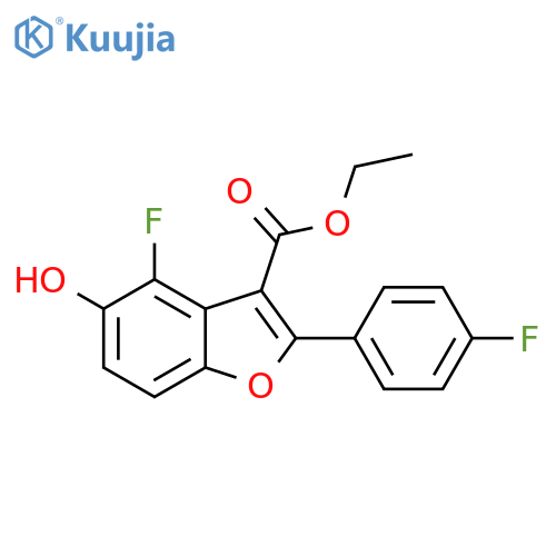ETHYL 4-FLUORO-2-(4-FLUOROPHENYL)-5-HYDROXYBENZOFURAN-3-CARBOXYLATE structure