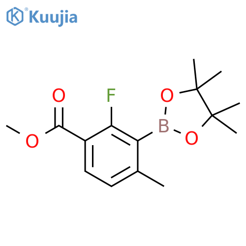 Benzoic acid, 2-fluoro-4-methyl-3-(4,4,5,5-tetramethyl-1,3,2-dioxaborolan-2-yl)-, methyl ester structure