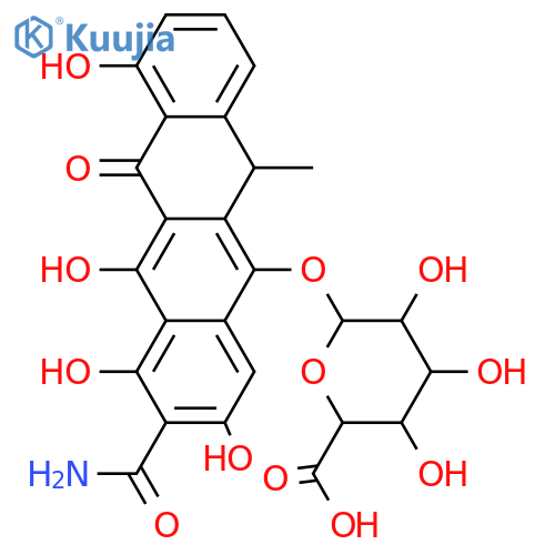 6,11-Dihydro-1,3,5,10,12-pentahydroxy-6-methyl-11-oxo-2-naphthacenecarboxamide; 5-O-β-D-Glucuronopyranoside structure